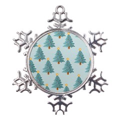 Christmas Trees Time Metal Large Snowflake Ornament by Ravend
