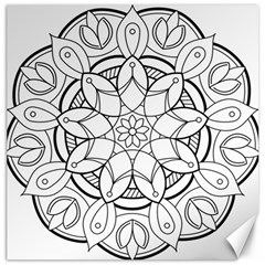 Mandala Drawing Dyes Page Canvas 12  X 12 