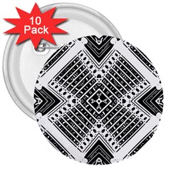 Pattern Tile Repeating Geometric 3  Buttons (10 Pack) 