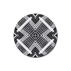 Pattern Tile Repeating Geometric Rubber Coaster (round) by Ravend