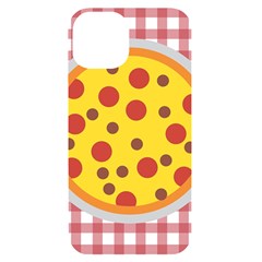 Pizza Table Pepperoni Sausage Iphone 14 Black Uv Print Case by Ravend