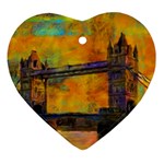 London Tower Abstract Bridge Heart Ornament (Two Sides) Front