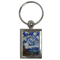 Mosaic Art Vincent Van Gogh Starry Night Key Chain (rectangle) by Modalart