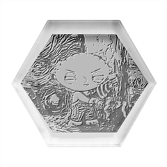Cartoon Starry Night Vincent Van Gogh Hexagon Wood Jewelry Box