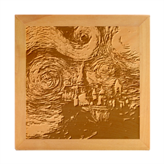 Castle Hogwarts Starry Night Print Van Gogh Parody Wood Photo Frame Cube by Modalart