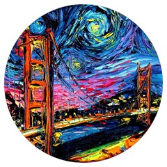 Golden Gate Bridge Starry Night Vincent Van Gogh Round Trivet by Modalart