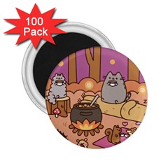Pusheen Cute Fall The Cat 2 25  Magnets (100 Pack)  by Modalart
