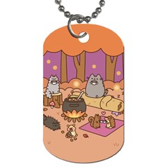 Pusheen Cute Fall The Cat Dog Tag (one Side) by Modalart