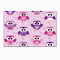 Seamless Cute Colourfull Owl Kids Pattern Postcard 4 x 6  (pkg Of 10) by Bedest