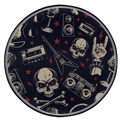 Grunge Seamless Pattern With Skulls Wireless Fast Charger(black)