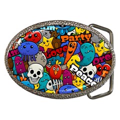 Graffiti Characters Seamless Pattern Belt Buckles by Bedest