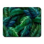 Tropical Green Leaves Background Small Mousepad