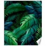 Tropical Green Leaves Background Canvas 20  x 24 