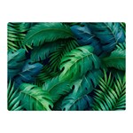 Tropical Green Leaves Background Two Sides Premium Plush Fleece Blanket (Mini)
