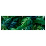 Tropical Green Leaves Background Banner and Sign 6  x 2 