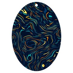Colorful Abstract Pattern Creative Colorful Line Linear Background Uv Print Acrylic Ornament Oval by Pakjumat