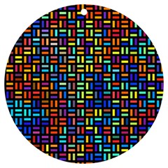 Geometric Colorful Square Rectangle Uv Print Acrylic Ornament Round by Pakjumat