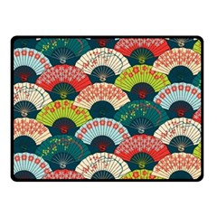 Japanese Fans Bright Pattern Two Sides Fleece Blanket (small)