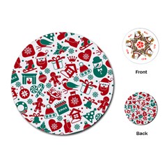 Background Vector Texture Christmas Winter Pattern Seamless Playing Cards Single Design (round) by Pakjumat