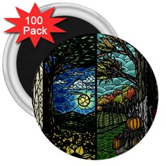 Four Assorted Illustrations Collage Winter Autumn Summer Picture 3  Magnets (100 Pack) by Pakjumat