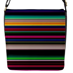 Horizontal Lines Colorful Flap Closure Messenger Bag (s) by Pakjumat