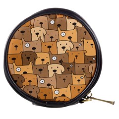 Cute Dog Seamless Pattern Background Mini Makeup Bag