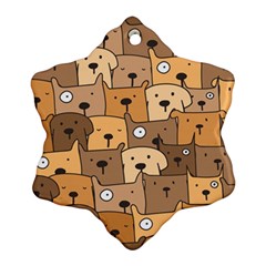 Cute Dog Seamless Pattern Background Ornament (snowflake)