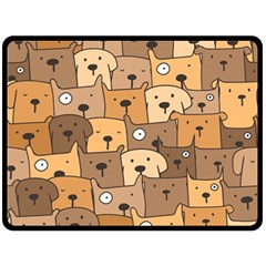 Cute Dog Seamless Pattern Background Two Sides Fleece Blanket (large)