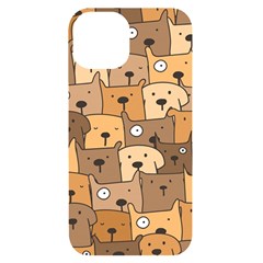 Cute Dog Seamless Pattern Background Iphone 14 Black Uv Print Case by Pakjumat