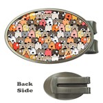 Cute Dog Seamless Pattern Background Money Clips (Oval) 