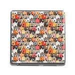 Cute Dog Seamless Pattern Background Memory Card Reader (Square 5 Slot)