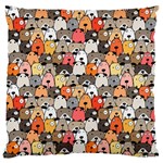 Cute Dog Seamless Pattern Background Standard Premium Plush Fleece Cushion Case (Two Sides)