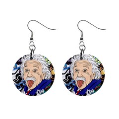 Albert Einstein Physicist Mini Button Earrings