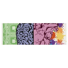 Brain Heart Balance Emotion Banner And Sign 12  X 4  by Maspions