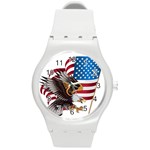 American Eagle Clip Art Round Plastic Sport Watch (M)