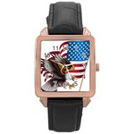 American Eagle Clip Art Rose Gold Leather Watch 