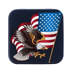 American Eagle Clip Art Square Metal Box (black) by Maspions