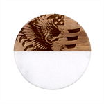 American Eagle Clip Art Classic Marble Wood Coaster (Round) 