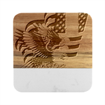 American Eagle Clip Art Marble Wood Coaster (Square)