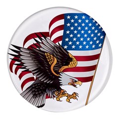 American Eagle Clip Art Round Glass Fridge Magnet (4 Pack) by Maspions