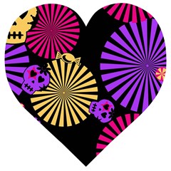 Seamless Halloween Day Of The Dead Wooden Puzzle Heart by Hannah976