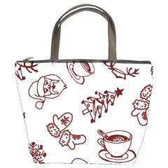 Red And White Christmas Breakfast  Bucket Bag by ConteMonfrey