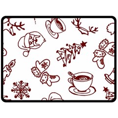 Red And White Christmas Breakfast  Two Sides Fleece Blanket (large) by ConteMonfrey