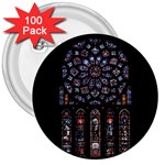Rosette Cathedral 3  Buttons (100 pack) 