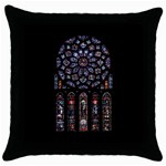 Rosette Cathedral Throw Pillow Case (Black)