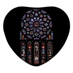 Rosette Cathedral Heart Glass Fridge Magnet (4 pack)