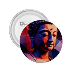 Let That Shit Go Buddha Low Poly (6) 2 25  Buttons by 1xmerch