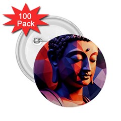 Let That Shit Go Buddha Low Poly (6) 2 25  Buttons (100 Pack)  by 1xmerch