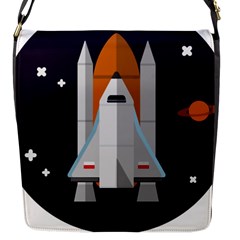 Rocket Space Universe Spaceship Flap Closure Messenger Bag (s)