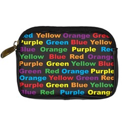 Red Yellow Blue Green Purple Digital Camera Leather Case by Sarkoni